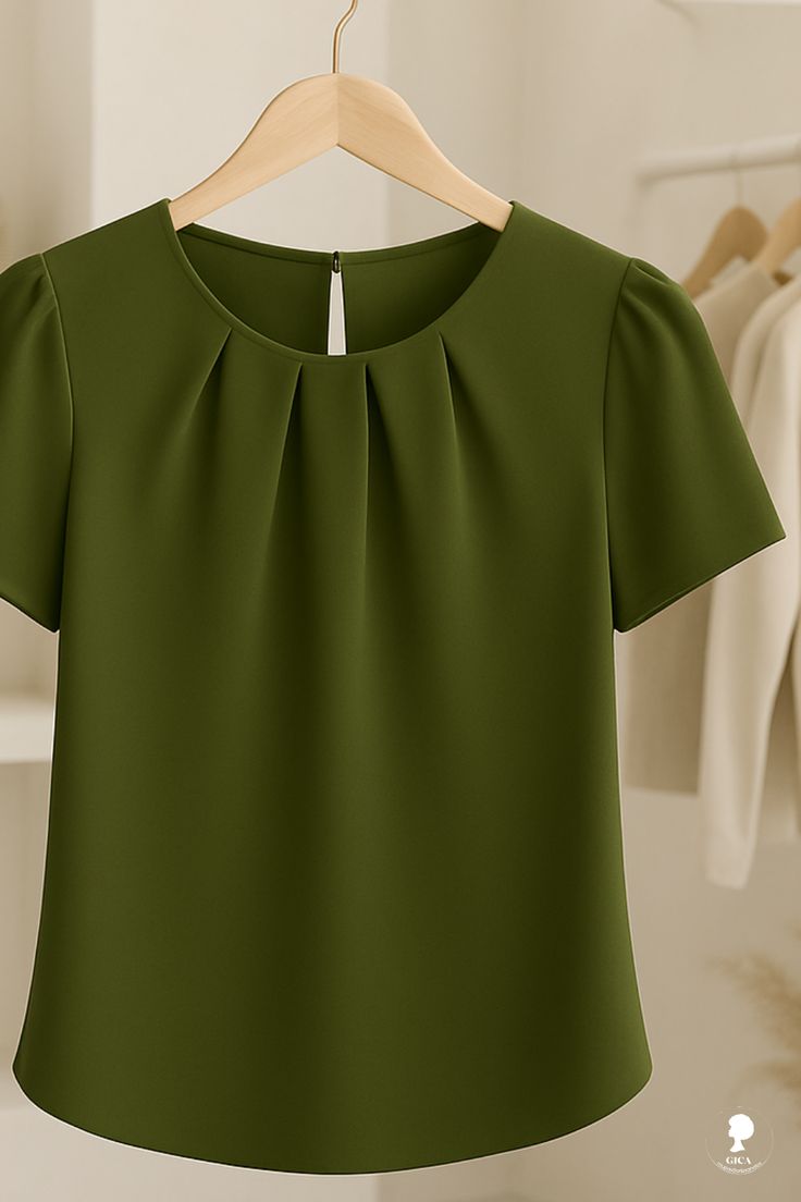 Blusa verde pistache de alfaiataria feminina elegante