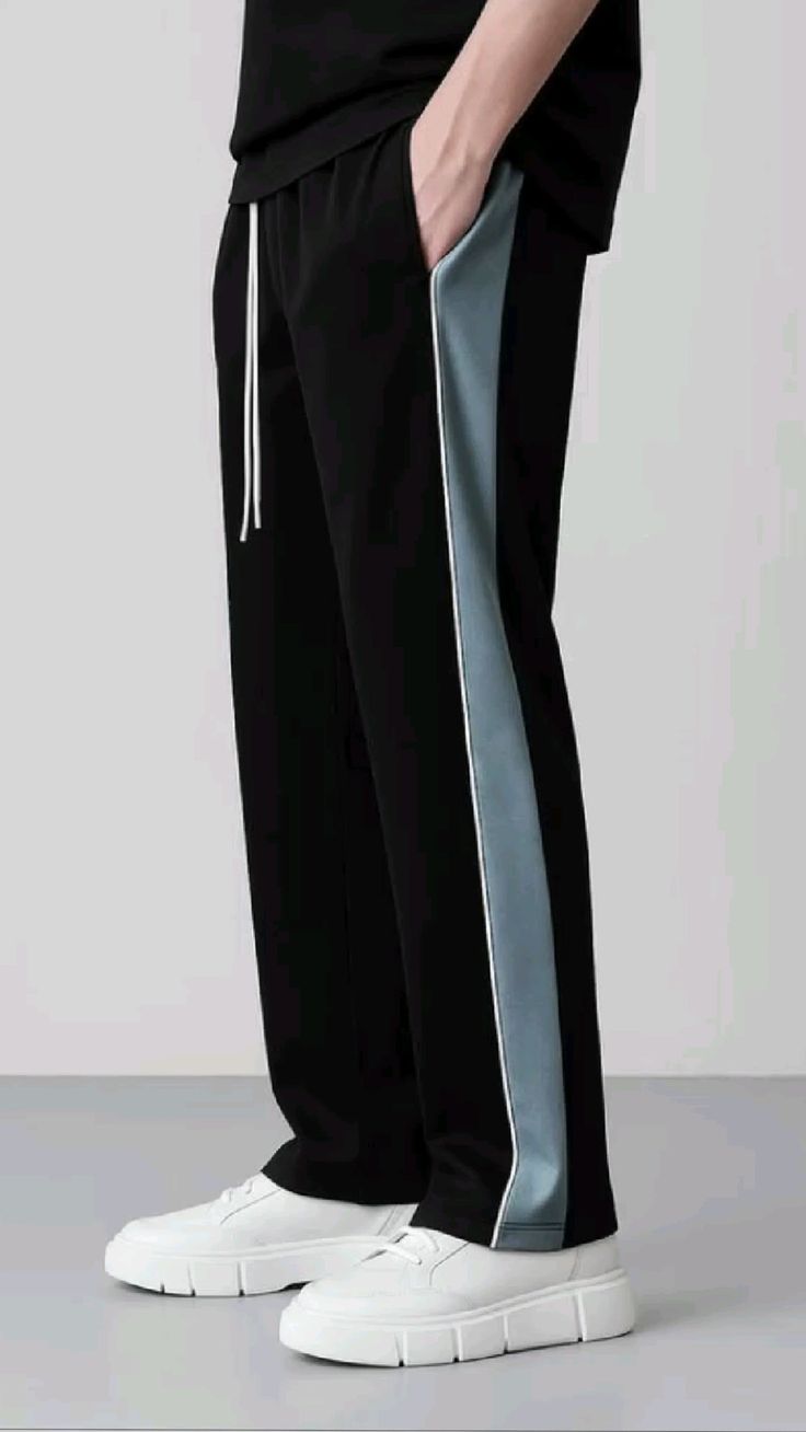 Bold Panel Black Pant for men