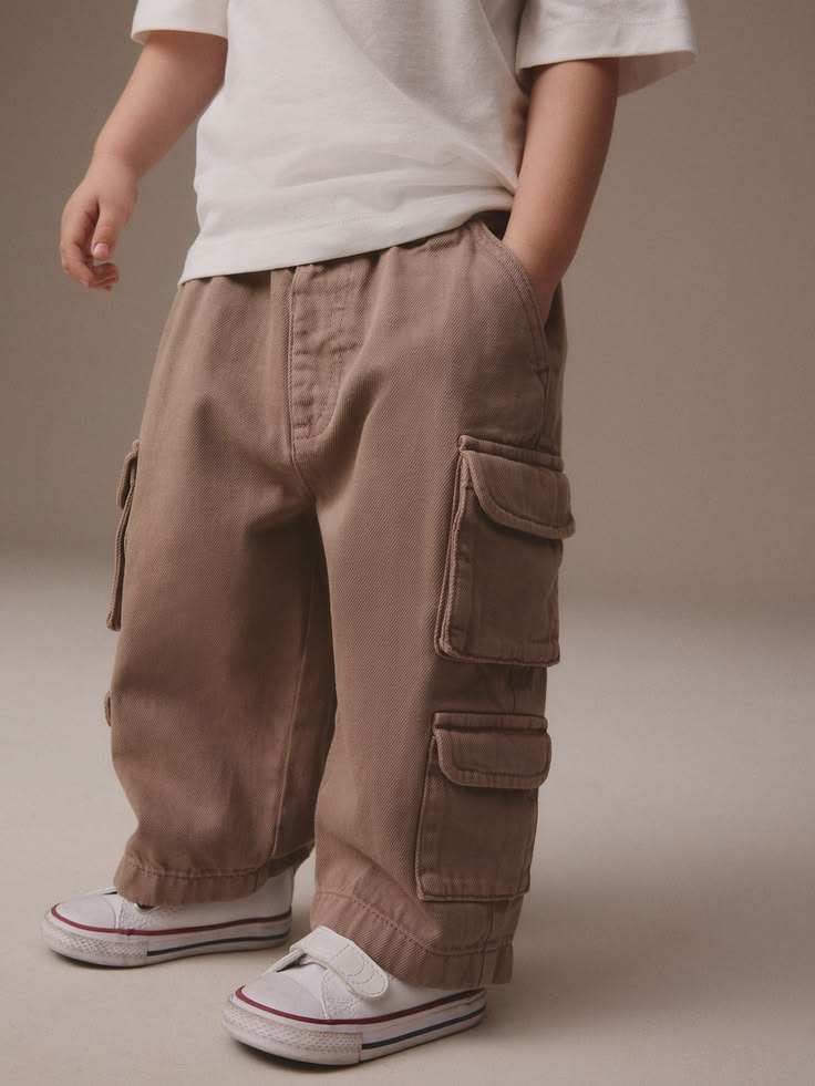 Buy Tan Brown 100_ Cotton Cargo Trousers Jeans (3mths-7yrs) from Next France