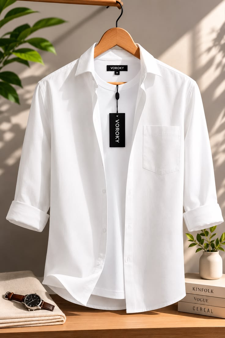 men's casual white shirt